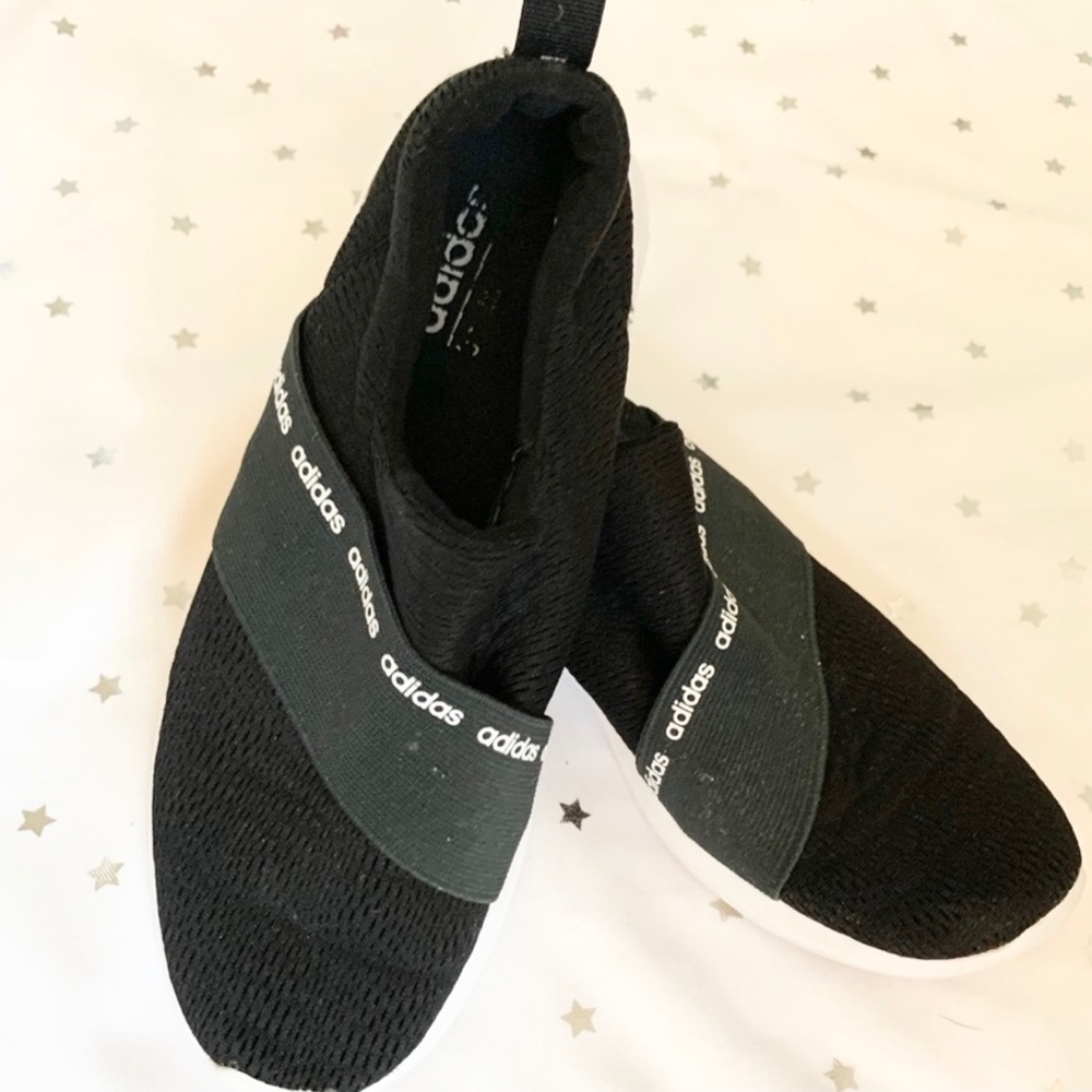 adidas black and white cloud foam sneakers